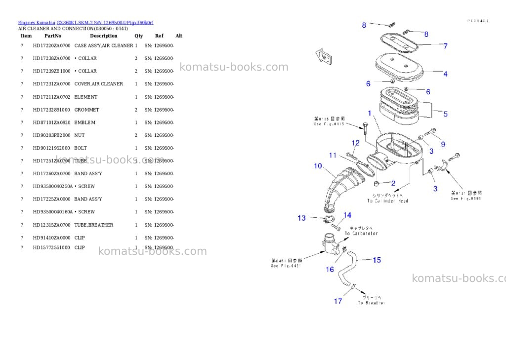 Komatsu gx360k1-skm-2 s/n 1269500-up Parts catalog cover Page 4 Komatsu gx360k1-skm-2 s/n 1269500-up Parts catalog cover Page 4