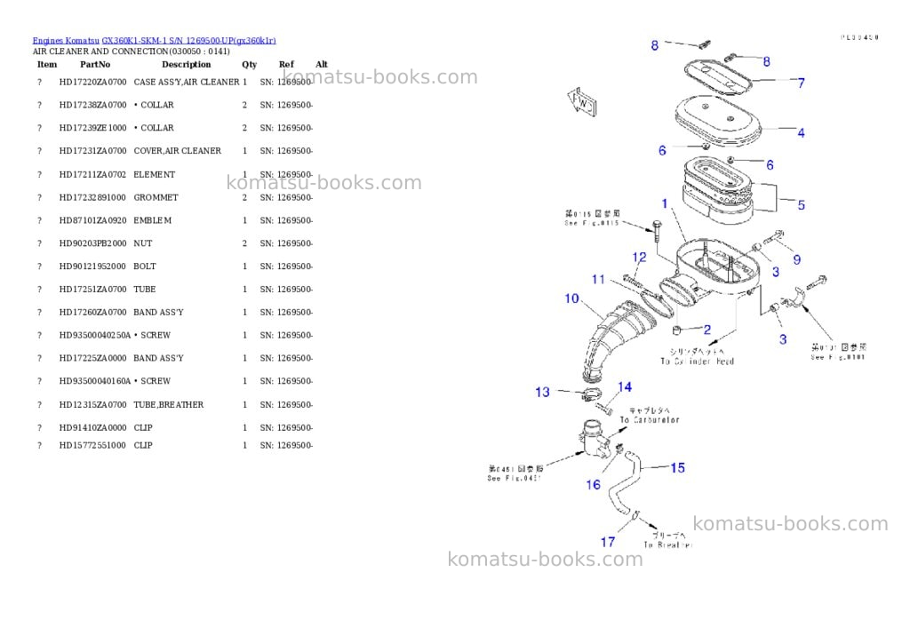 Komatsu gx360k1-skm-1 s/n 1269500-up Parts catalog cover Page 4 Komatsu gx360k1-skm-1 s/n 1269500-up Parts catalog cover Page 4