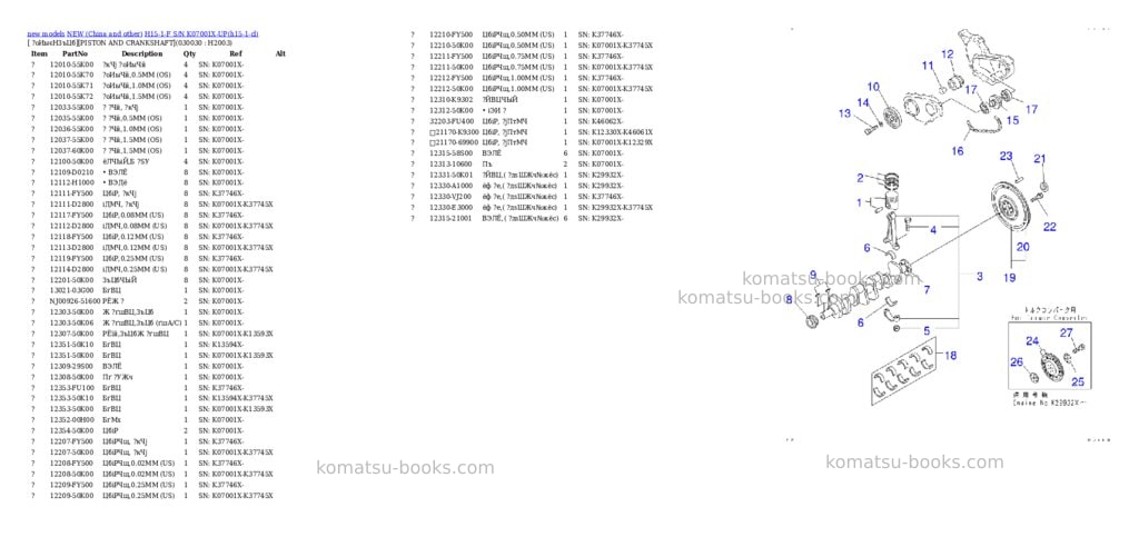 Komatsu h15-1-f s/n k07001x-up Parts catalog cover Page 2
