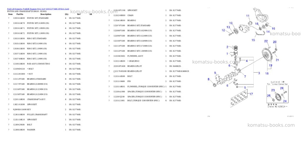 Komatsu h15-1a-f s/n k37746x-up Parts catalog cover Page 2
