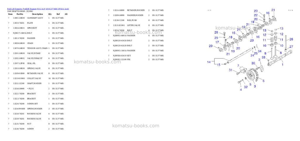 Komatsu h15-1a-f s/n k37746x-up Parts catalog cover Page 5