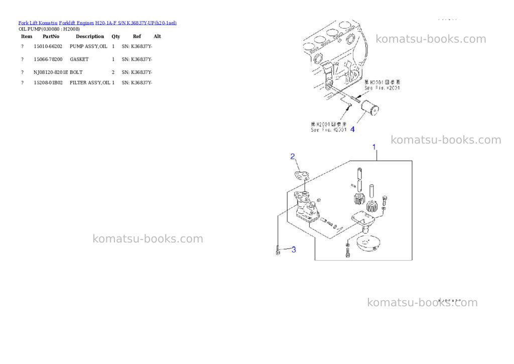 Komatsu h20-1a-f s/n k36837y-up Parts catalog cover Page 7 Komatsu h20-1a-f s/n k36837y-up Parts catalog cover Page 7