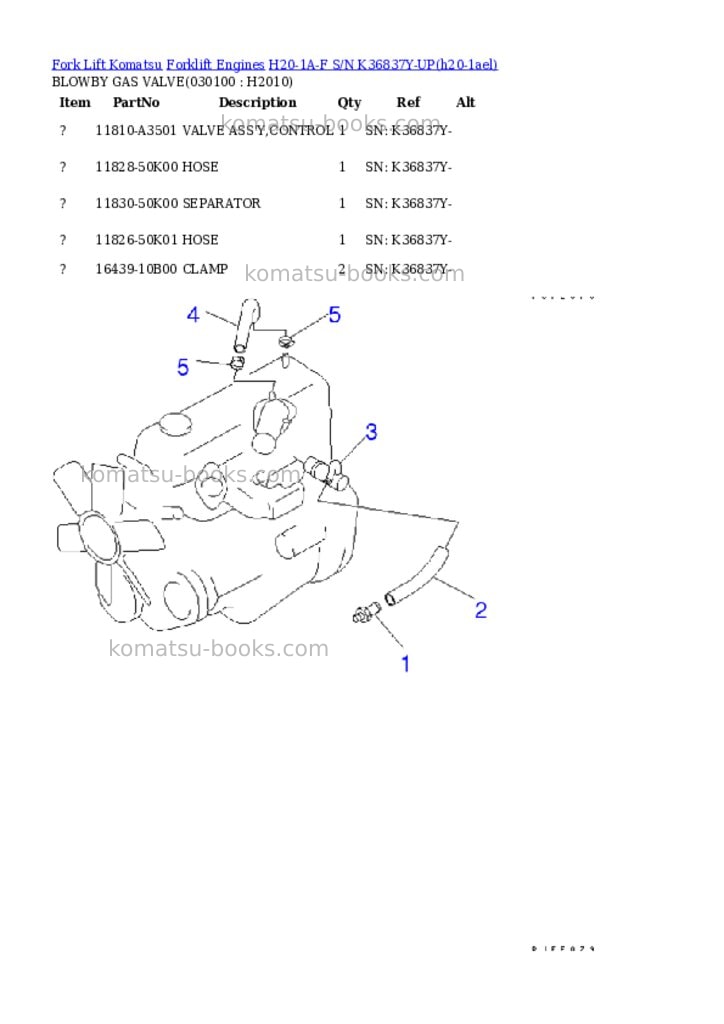 Komatsu h20-1a-f s/n k36837y-up Parts catalog cover Page 9 Komatsu h20-1a-f s/n k36837y-up Parts catalog cover Page 9