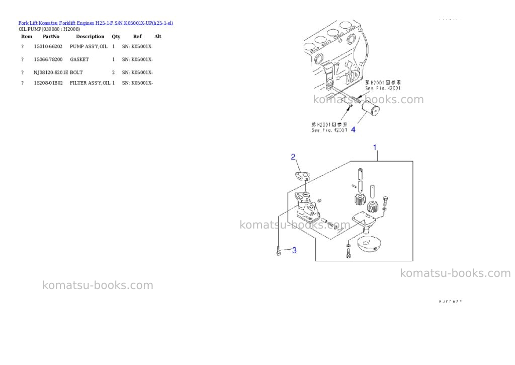 Komatsu H25-1-F S/N K05001X-UP Parts catalog cover Page 7 Komatsu H25-1-F S/N K05001X-UP Parts catalog cover Page 7