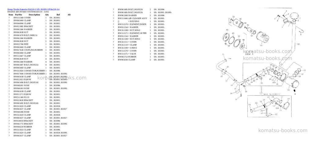 Komatsu ha250-3 s/n 303001-up Parts catalog cover Page 10