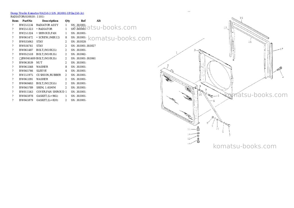 Komatsu ha250-3 s/n 303001-up Parts catalog cover Page 2