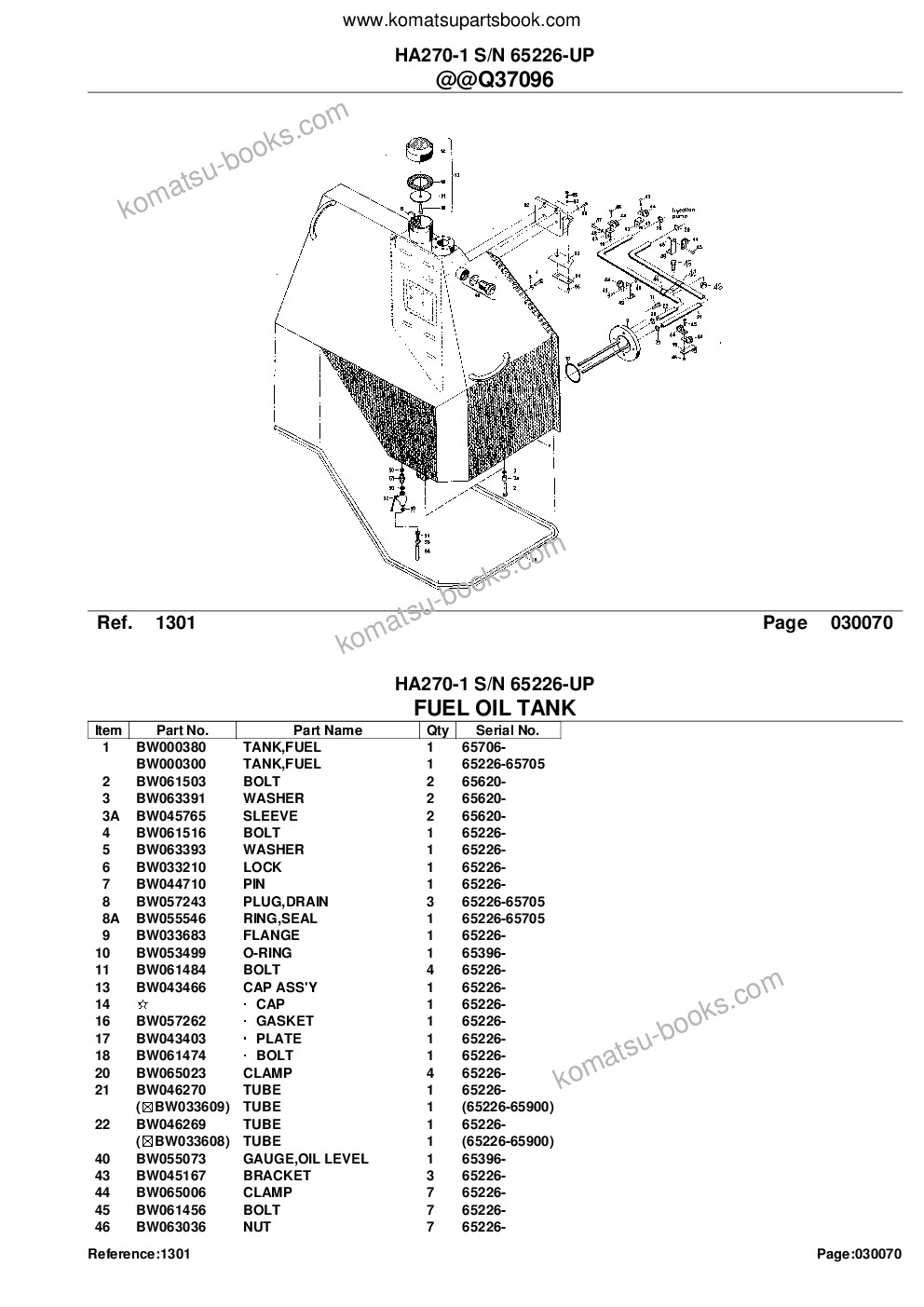 Komatsu ha270-1 s/n 65226-up Parts catalog cover Page 10 Komatsu ha270-1 s/n 65226-up Parts catalog cover Page 10