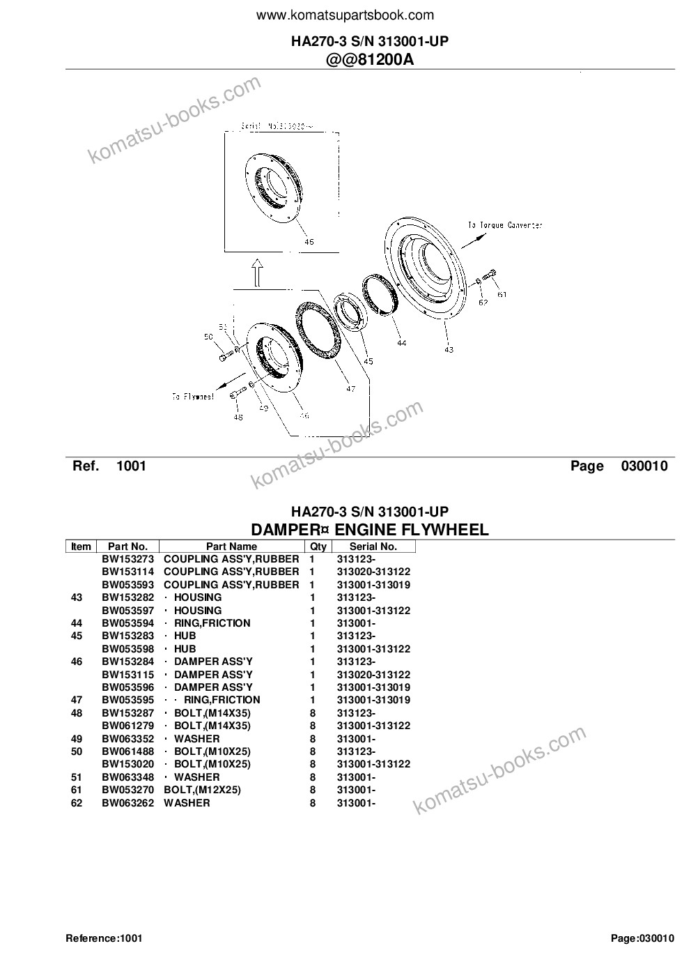 Komatsu ha270-3 s/n 313001-up Parts catalog cover Page 3