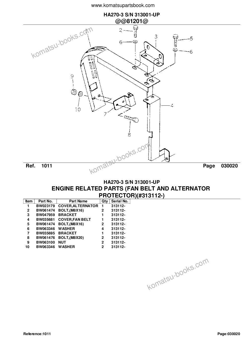 Komatsu ha270-3 s/n 313001-up Parts catalog cover Page 4