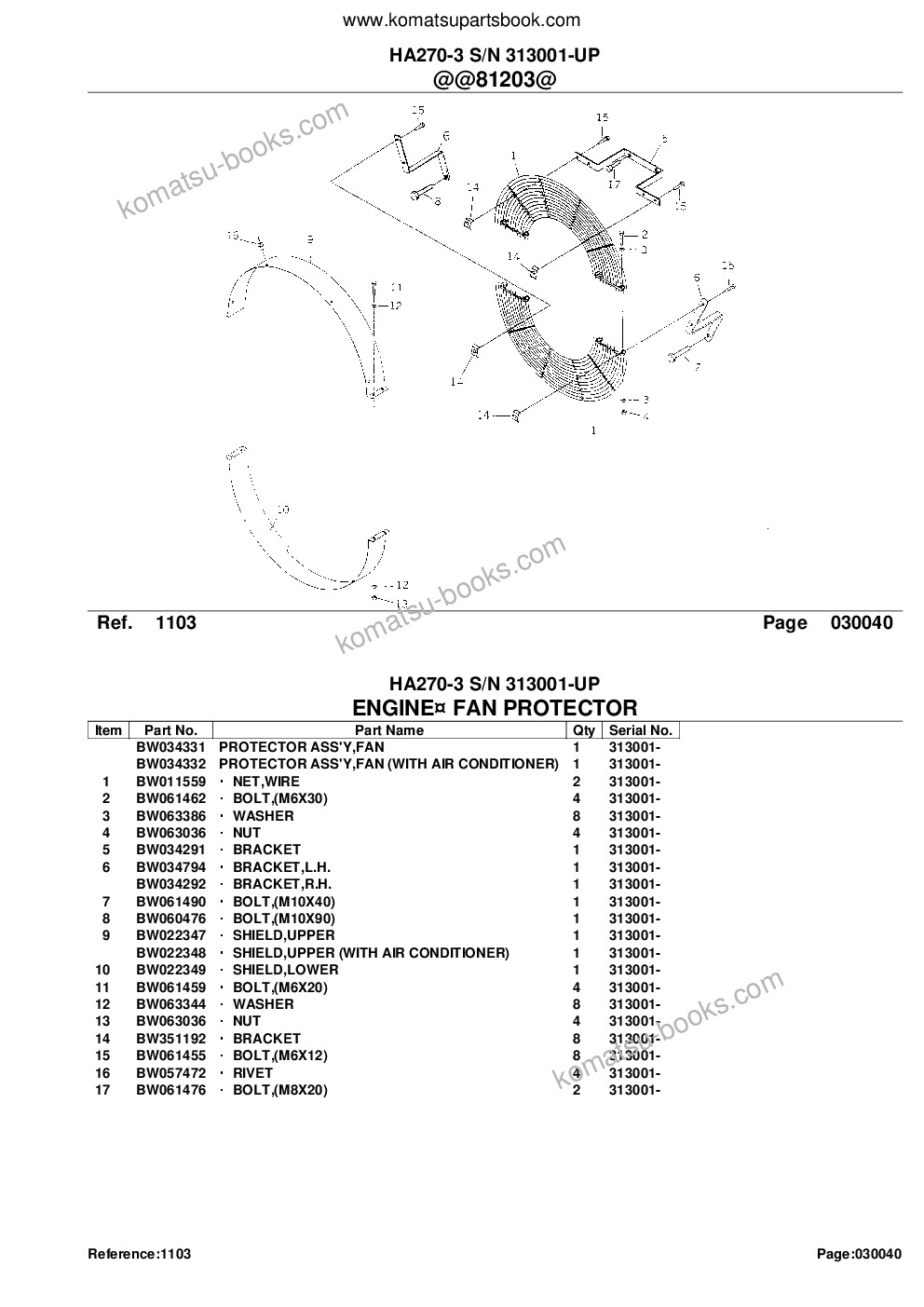 Komatsu ha270-3 s/n 313001-up Parts catalog cover Page 6
