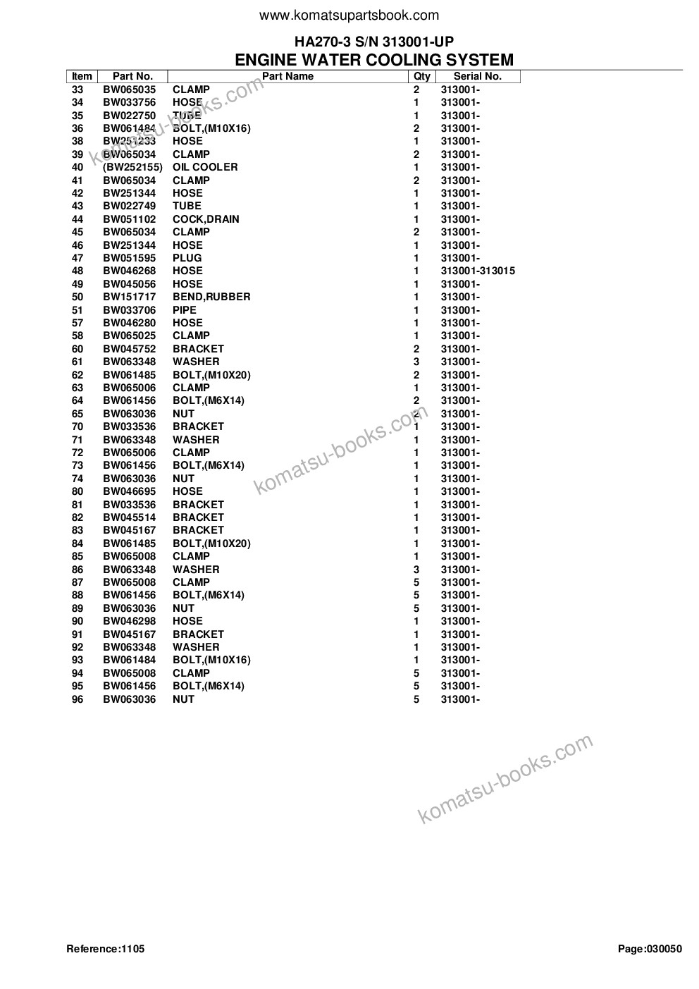 Komatsu ha270-3 s/n 313001-up Parts catalog cover Page 8