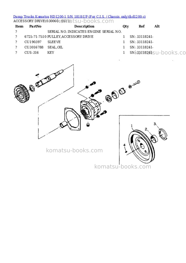 Komatsu hd1200-1 s/n 1818-up for c.i.s. / chassis only Parts catalog cover Page 5