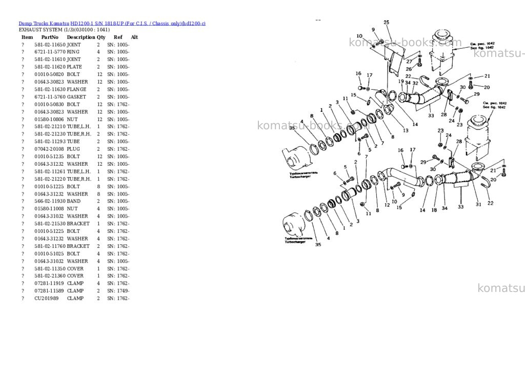 Komatsu hd1200-1 s/n 1818-up for c.i.s. / chassis only Parts catalog cover Page 9