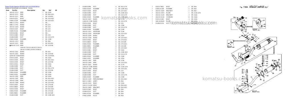 Komatsu HD180-4 S/N 510-UP Parts catalog cover Page 2
