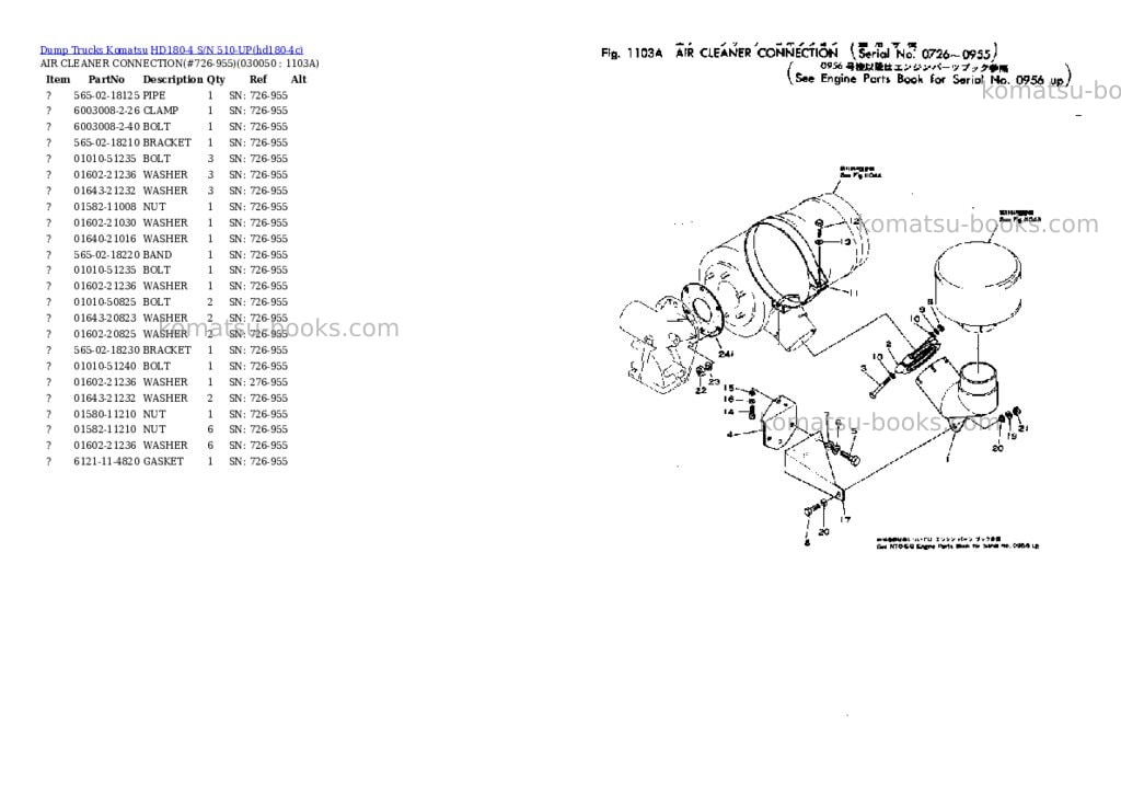 Komatsu HD180-4 S/N 510-UP Parts catalog cover Page 4