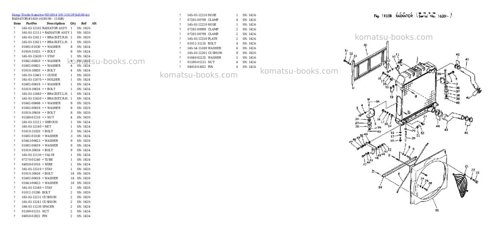 Komatsu HD180-4 S/N 510-UP Parts catalog cover Page 9