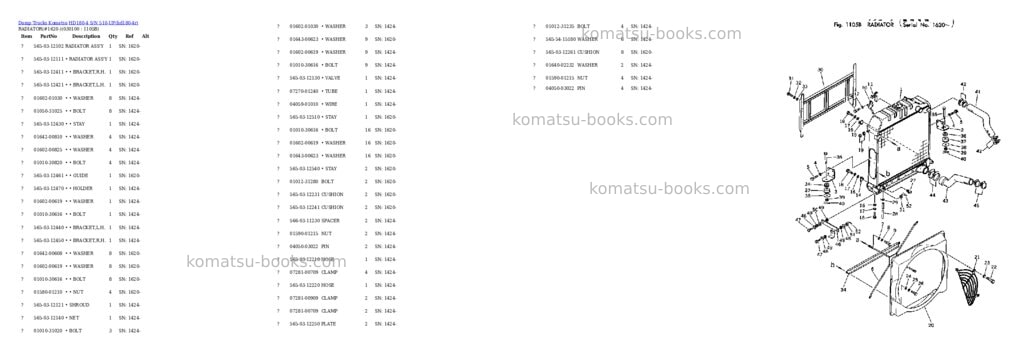 Komatsu hd180-4 s/n 510-up Parts catalog cover Page 9 Komatsu hd180-4 s/n 510-up Parts catalog cover Page 9