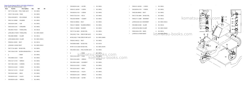 Komatsu HD20-1 S/N 00001-UP Parts catalog cover Page 2