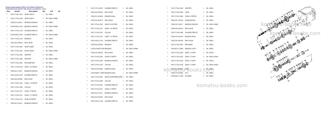 Komatsu HD20-1 S/N 00001-UP Parts catalog cover Page 7