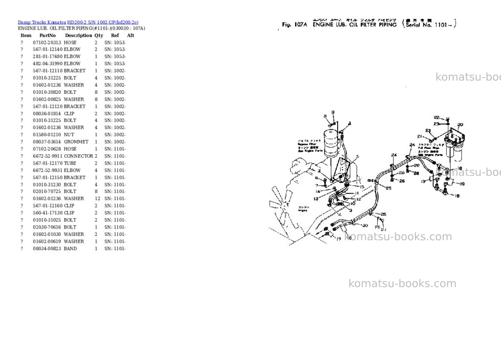 Komatsu hd200-2 s/n 1002-up Parts catalog cover Page 2 Komatsu hd200-2 s/n 1002-up Parts catalog cover Page 2