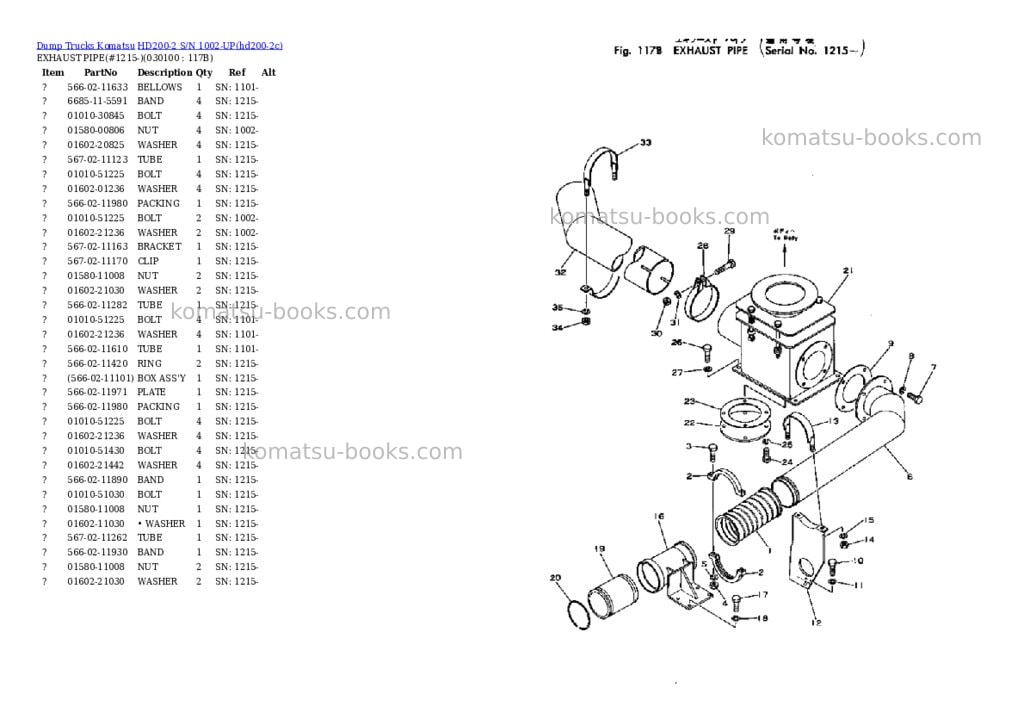 Komatsu hd200-2 s/n 1002-up Parts catalog cover Page 9 Komatsu hd200-2 s/n 1002-up Parts catalog cover Page 9