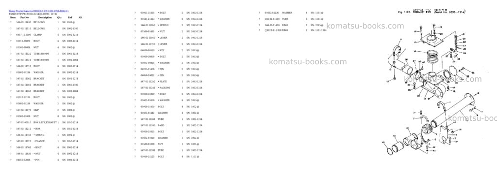 Komatsu HD200-2 S/N 1002-UP Parts catalog cover Page 8