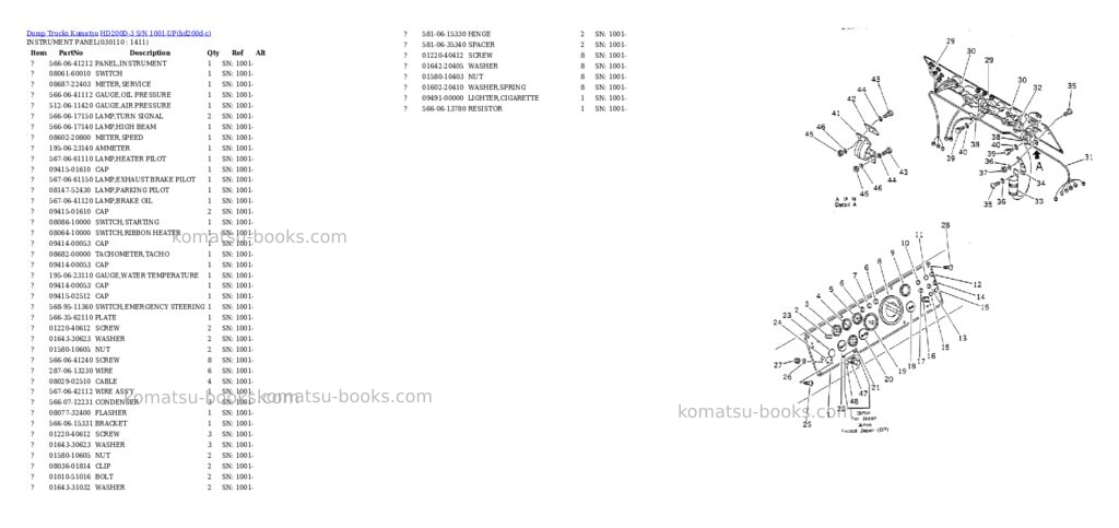 Komatsu HD200D-3 S/N 1001-UP Parts catalog cover Page 10