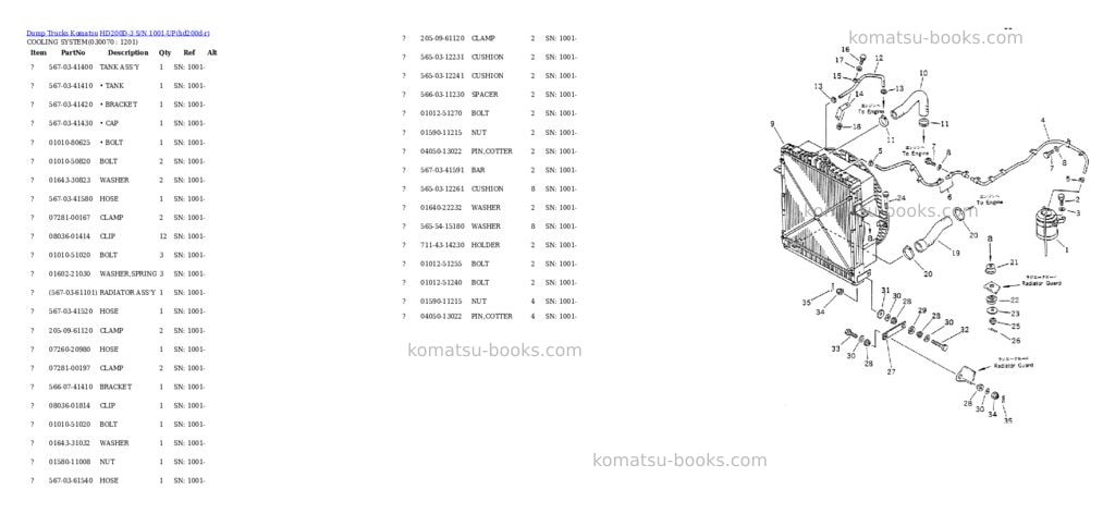 Komatsu hd200d-3 s/n 1001-up Parts catalog cover Page 6