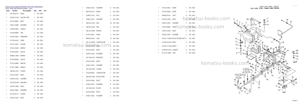 Komatsu hd200d-3 s/n 1001-up Parts catalog cover Page 8
