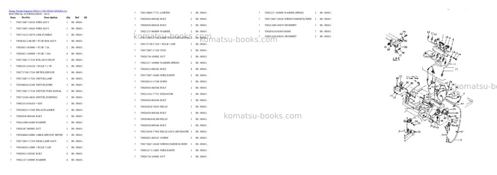 Komatsu hd25-1 s/n 00501-up Parts catalog cover Page 4 Komatsu hd25-1 s/n 00501-up Parts catalog cover Page 4