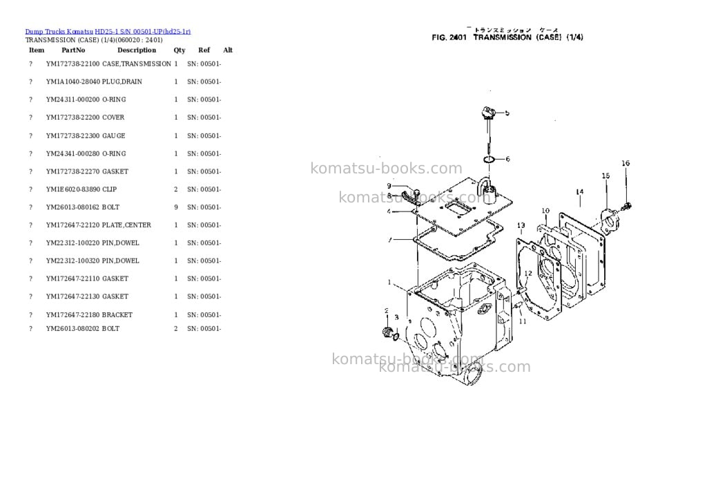 Komatsu hd25-1 s/n 00501-up Parts catalog cover Page 6 Komatsu hd25-1 s/n 00501-up Parts catalog cover Page 6
