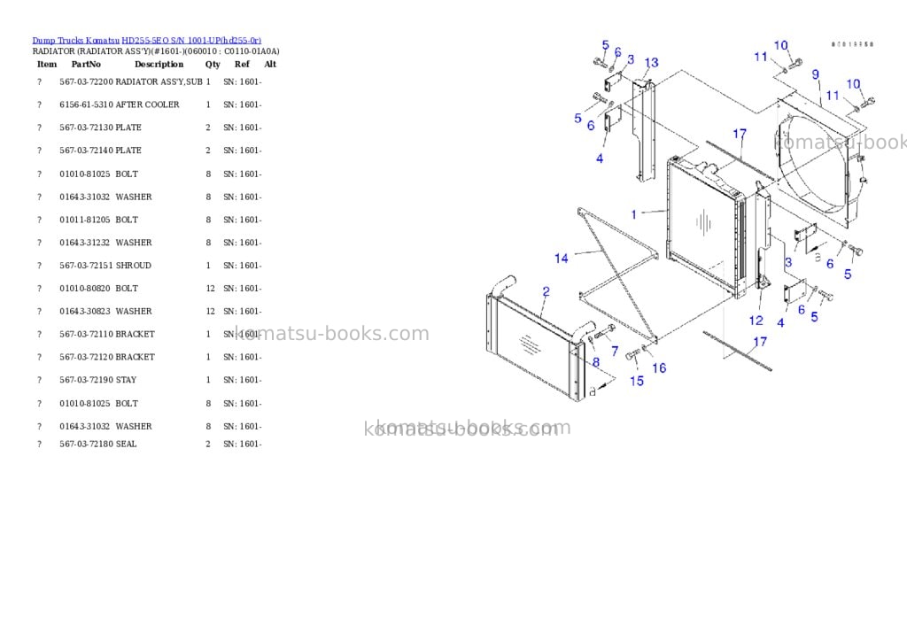 Komatsu hd255-5eo s/n 1001-up Parts catalog cover Page 2