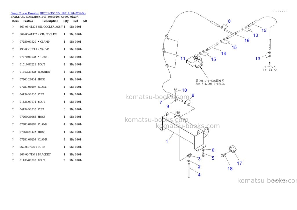 Komatsu hd255-5eo s/n 1001-up Parts catalog cover Page 5
