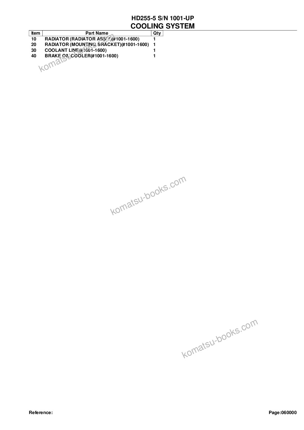 Komatsu HD255-5 S/N 1001-UP Parts catalog cover Page 5 Komatsu HD255-5 S/N 1001-UP Parts catalog cover Page 5