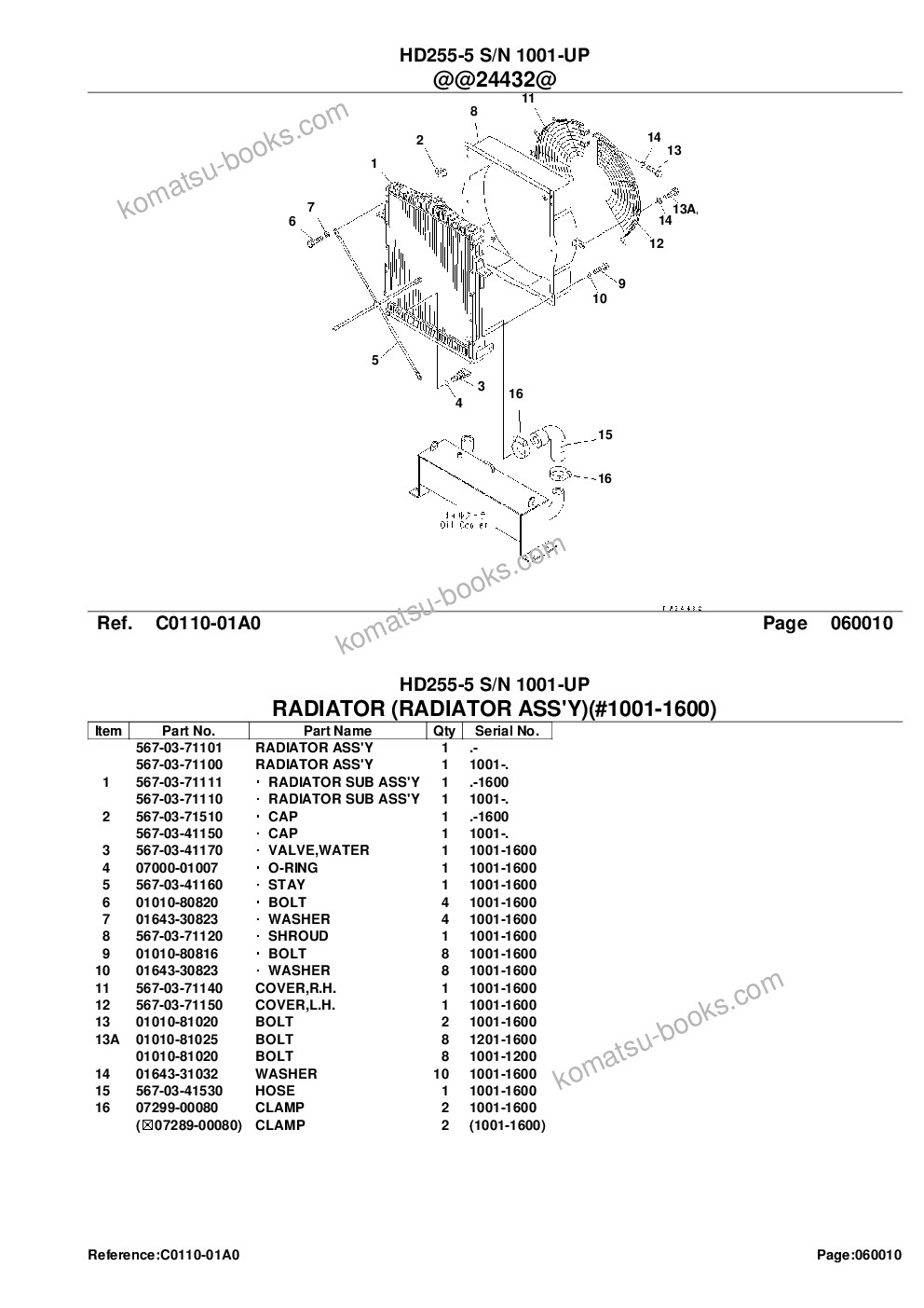 Komatsu HD255-5 S/N 1001-UP Parts catalog cover Page 6 Komatsu HD255-5 S/N 1001-UP Parts catalog cover Page 6