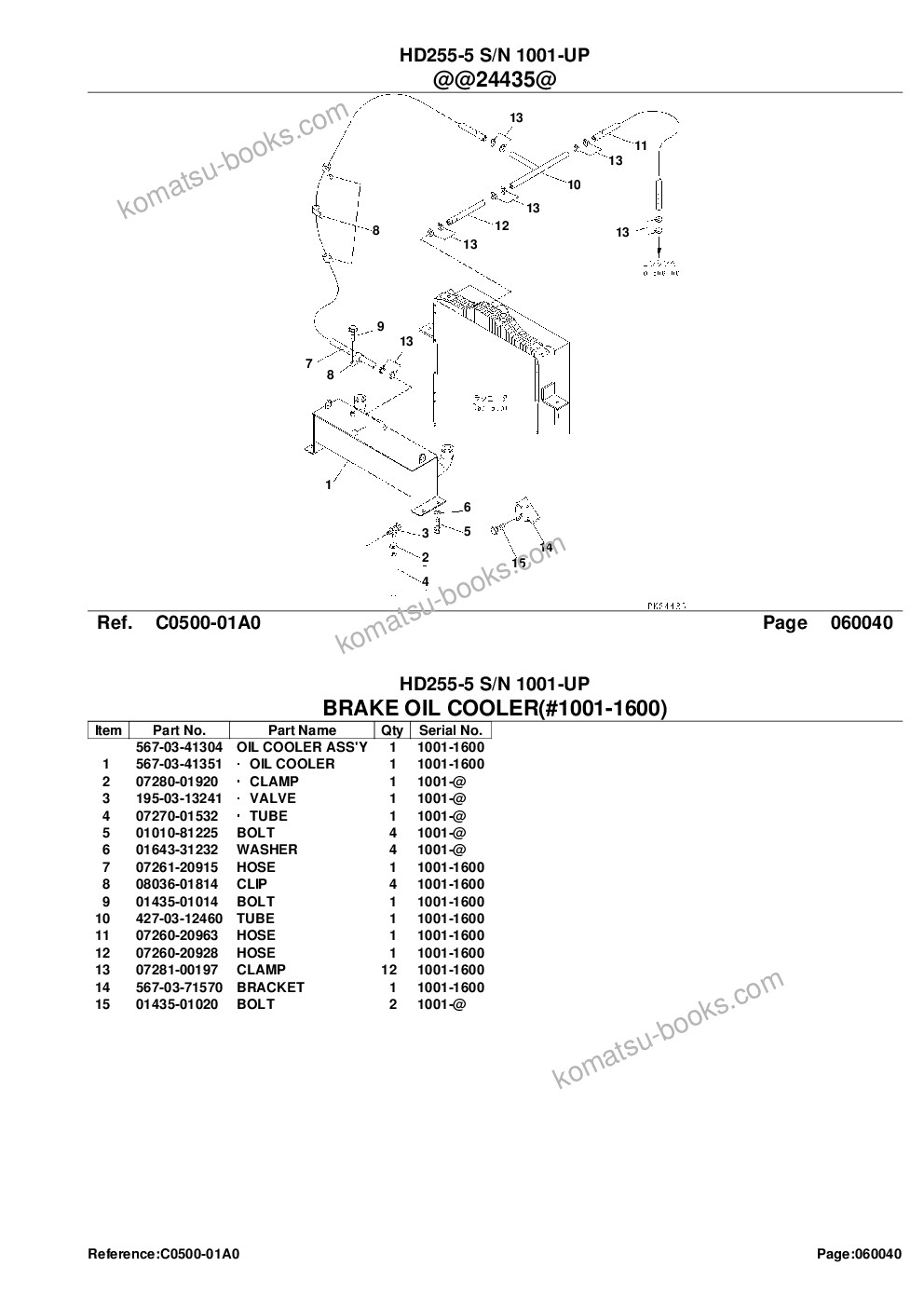 Komatsu HD255-5 S/N 1001-UP Parts catalog cover Page 9 Komatsu HD255-5 S/N 1001-UP Parts catalog cover Page 9