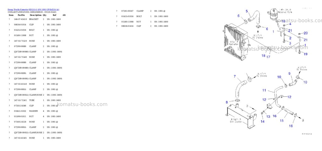 Komatsu hd255-5 s/n 1001-up Parts catalog cover Page 4