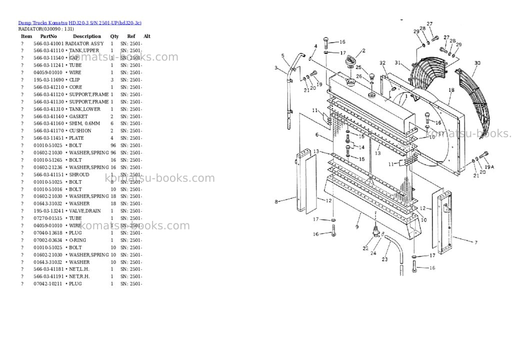 Komatsu hd320-3 s/n 2501-up Parts catalog cover Page 8 Komatsu hd320-3 s/n 2501-up Parts catalog cover Page 8