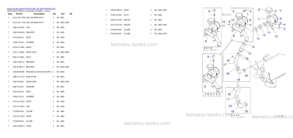 Komatsu hd325-6w s/n 5001-up Parts catalog cover Page 7