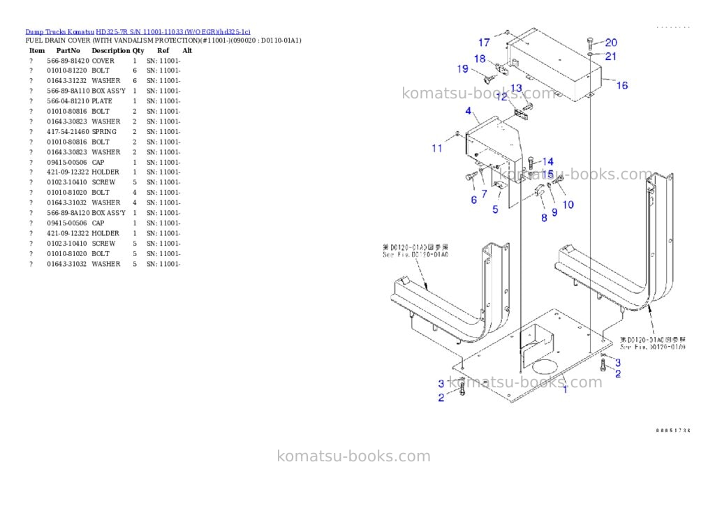 Komatsu hd325-7r s/n 11001-11033 w/o egr Parts catalog cover Page 10 Komatsu hd325-7r s/n 11001-11033 w/o egr Parts catalog cover Page 10