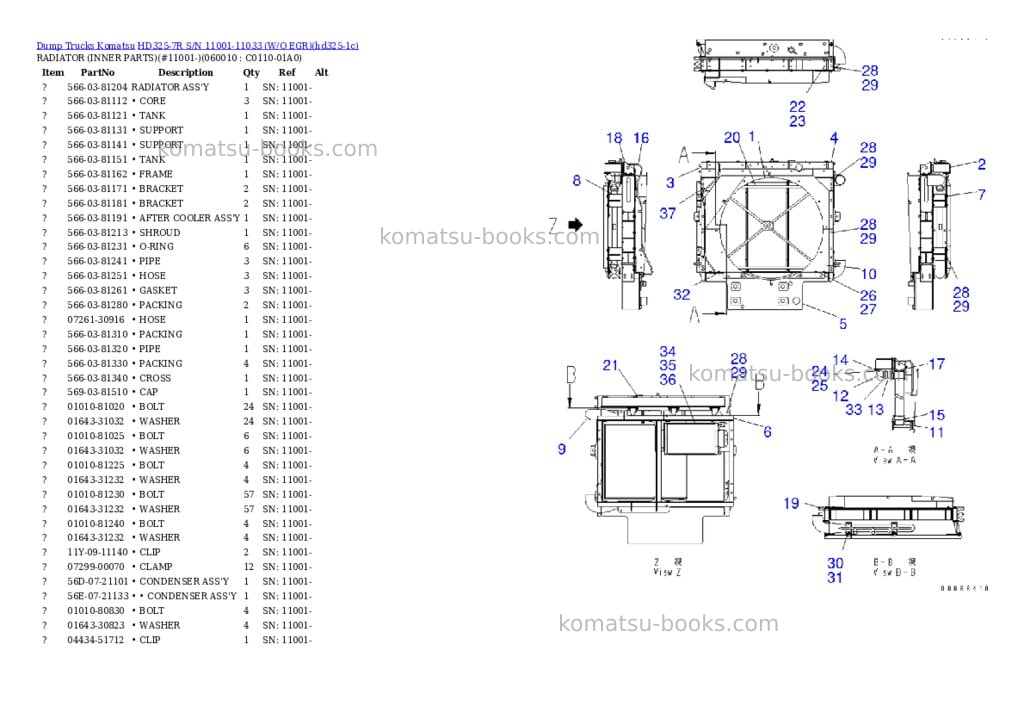 Komatsu hd325-7r s/n 11001-11033 w/o egr Parts catalog cover Page 2 Komatsu hd325-7r s/n 11001-11033 w/o egr Parts catalog cover Page 2