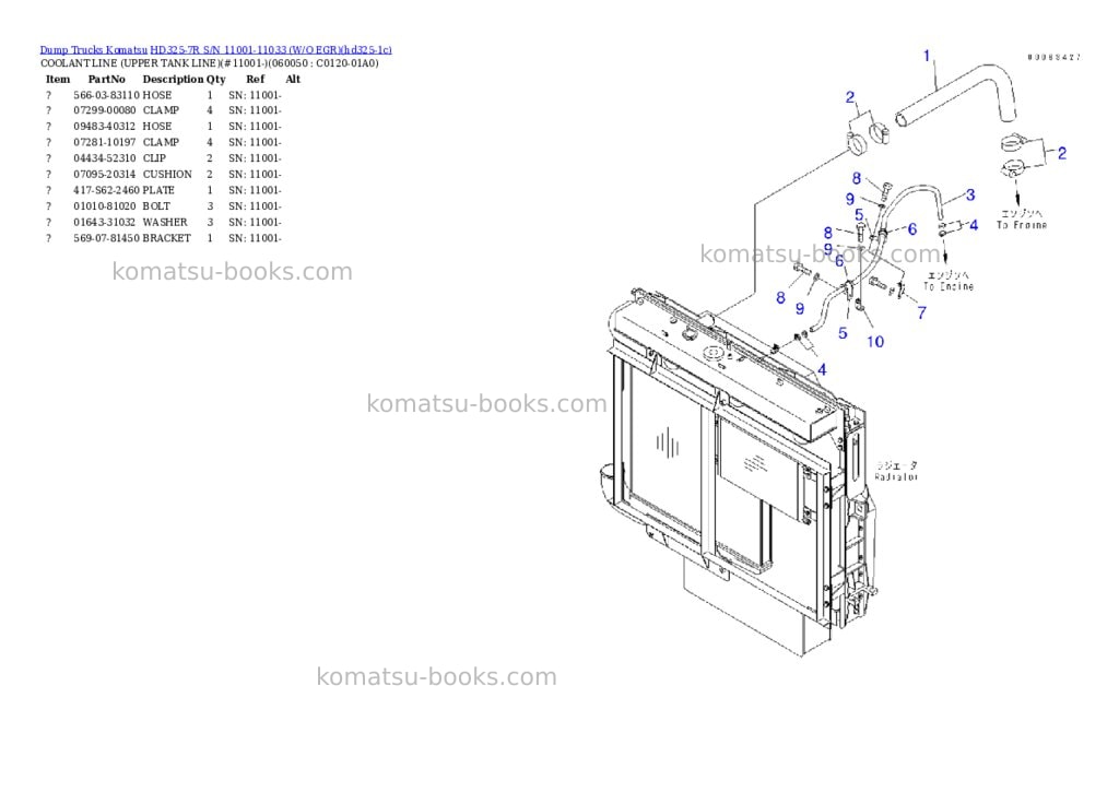 Komatsu hd325-7r s/n 11001-11033 w/o egr Parts catalog cover Page 6 Komatsu hd325-7r s/n 11001-11033 w/o egr Parts catalog cover Page 6