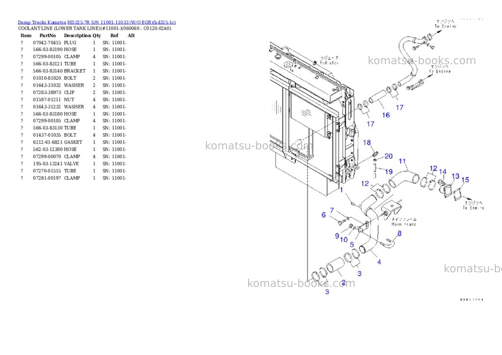 Komatsu hd325-7r s/n 11001-11033 w/o egr Parts catalog cover Page 7 Komatsu hd325-7r s/n 11001-11033 w/o egr Parts catalog cover Page 7