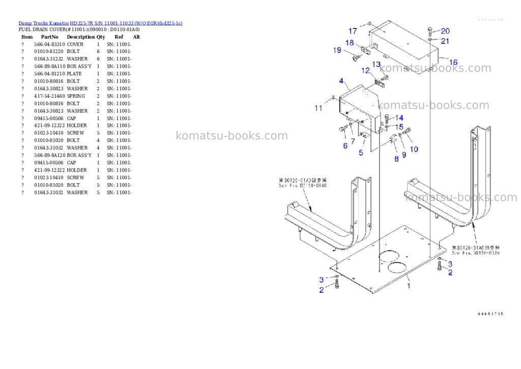 Komatsu hd325-7r s/n 11001-11033 w/o egr Parts catalog cover Page 9 Komatsu hd325-7r s/n 11001-11033 w/o egr Parts catalog cover Page 9