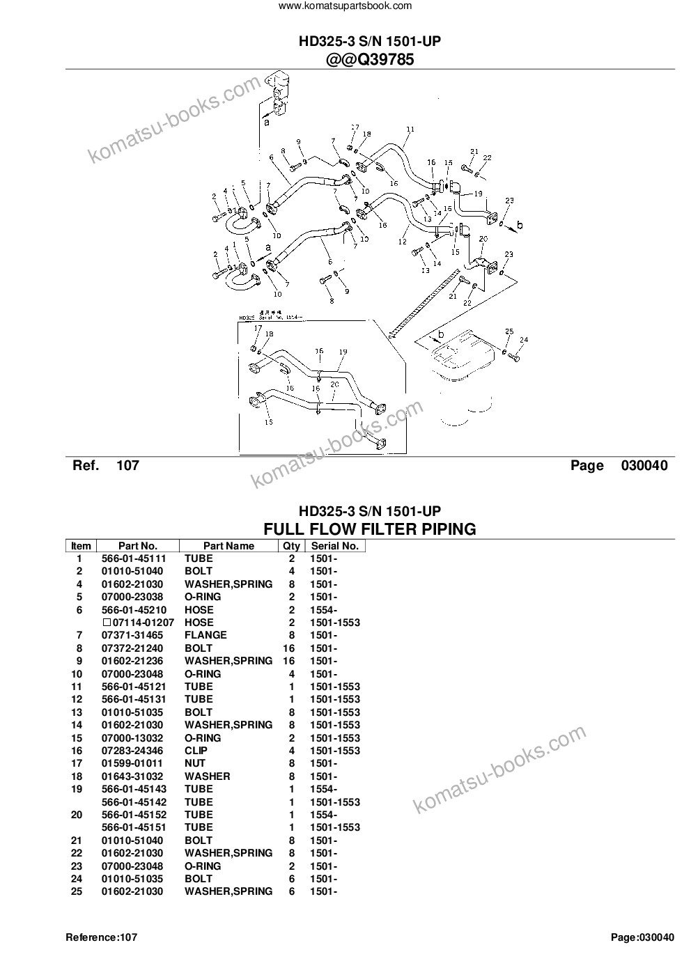 Komatsu hd325-3 s/n 1501-up Parts catalog cover Page 6 Komatsu hd325-3 s/n 1501-up Parts catalog cover Page 6