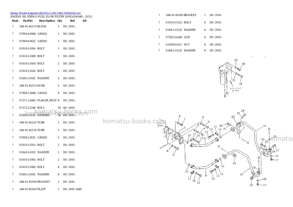 Komatsu HD325-5 S/N 2001-UP Parts catalog cover Page 3
