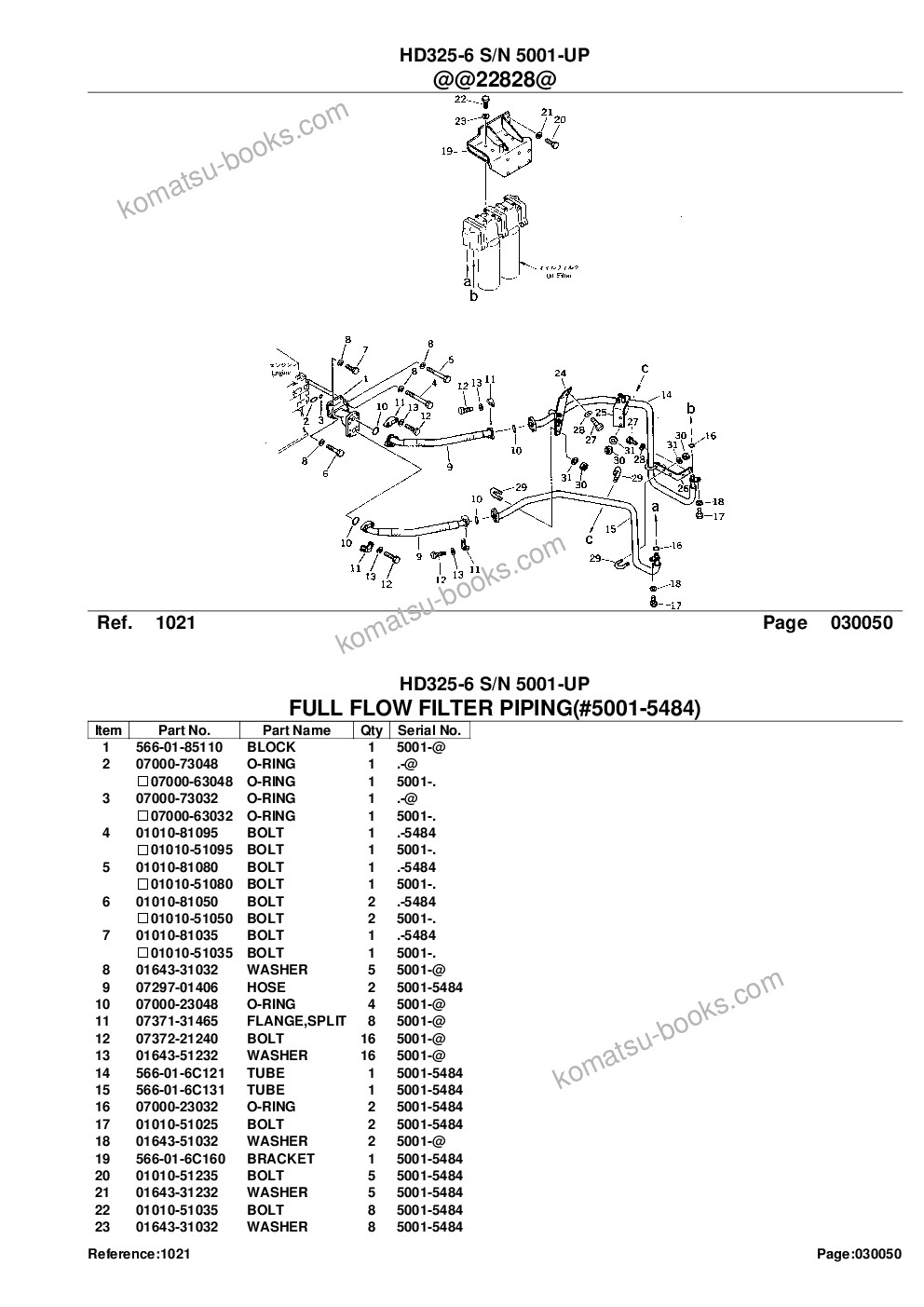 Komatsu HD325-6 S/N 5001-UP Parts catalog cover Page 9