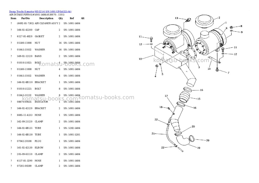 Komatsu hd325-6 s/n 5001-up Parts catalog cover Page 6