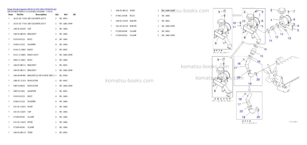 Komatsu hd325-6 s/n 5001-up Parts catalog cover Page 7