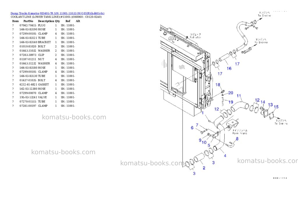 Komatsu hd405-7r s/n 11001-11033 w/o egr Parts catalog cover Page 7 Komatsu hd405-7r s/n 11001-11033 w/o egr Parts catalog cover Page 7